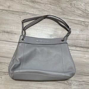 Michael Kors Silver Chain Gray Shoulder Bag